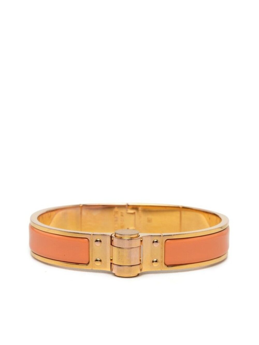 Hermes Chaniere M Bangle Orange Gold Plated Bracelet